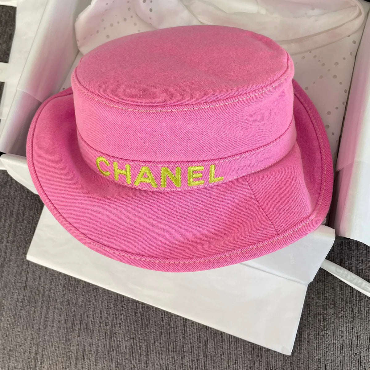 Chanel Pink Cotton Bucket Hat - Rare For Sale at 1stDibs
